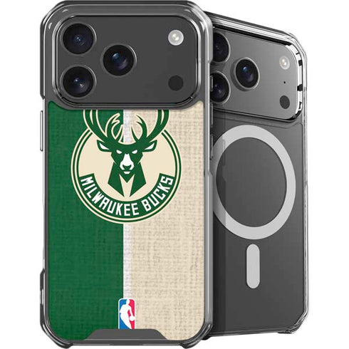 NBA Milwaukee Bucks Split Canvas iPhone 18 Pro MagSafe Case