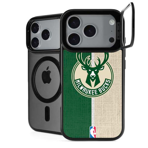 NBA Milwaukee Bucks Split Canvas iPhone 18 Pro Max Kickstand Case