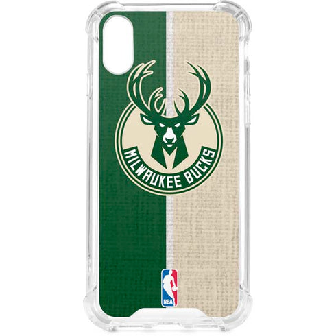 NBA Milwaukee Bucks Split Canvas iPhone XS Clear Case