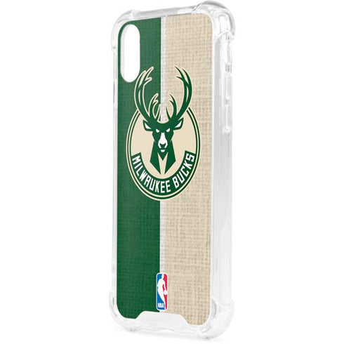 NBA Milwaukee Bucks Split Canvas iPhone XS Clear Case