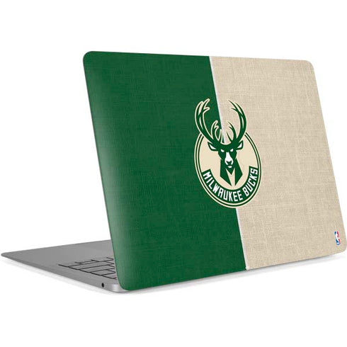 NBA Milwaukee Bucks Split Canvas Apple MacBook Air Skin