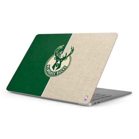 NBA Milwaukee Bucks Split Canvas Apple MacBook Pro 16-inch Skin