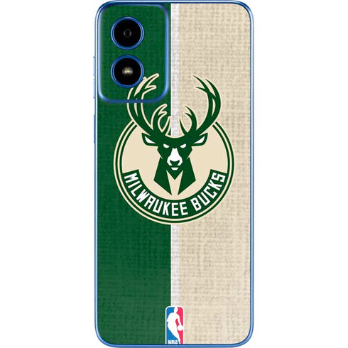 NBA Milwaukee Bucks Split Canvas Moto G Play 4G (2024) Skin