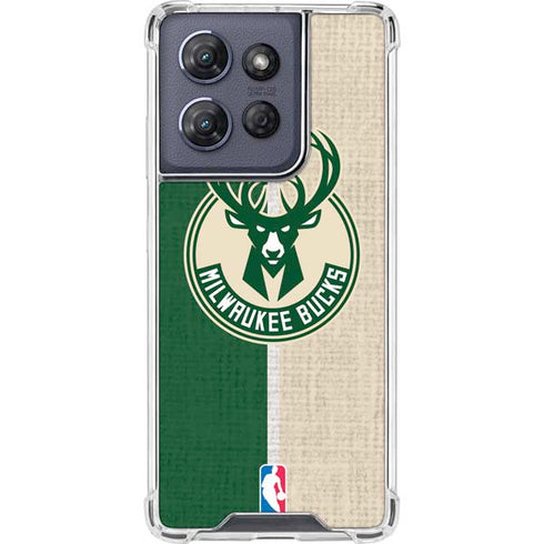 NBA Milwaukee Bucks Split Canvas Moto G Play 5G (2025) Clear Case