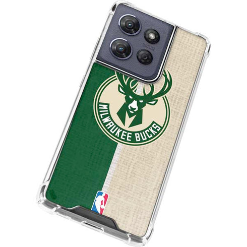 NBA Milwaukee Bucks Split Canvas Moto G Play 5G (2025) Clear Case