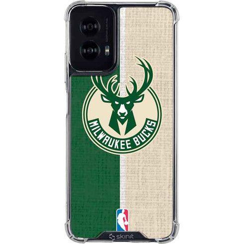 NBA Milwaukee Bucks Split Canvas Moto G Power 5G (2024) Clear Case