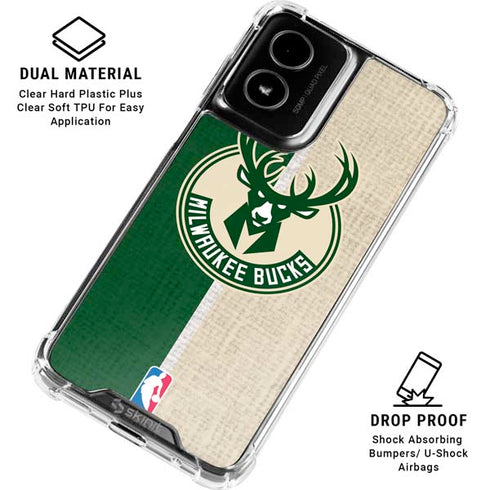 NBA Milwaukee Bucks Split Canvas Moto G Power 5G (2024) Clear Case
