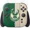 NBA Milwaukee Bucks Split Canvas Nintendo Switch 2 (2025) Joy-Con Controller Skin