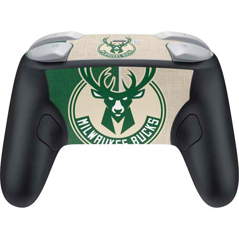 NBA Milwaukee Bucks Split Canvas Nintendo Switch 2 (2025) Pro Controller Skin
