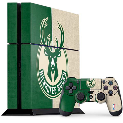 NBA Milwaukee Bucks Split Canvas PlayStation PS4 Skins