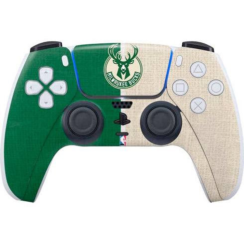 NBA Milwaukee Bucks Split Canvas PlayStation PS5 Skins