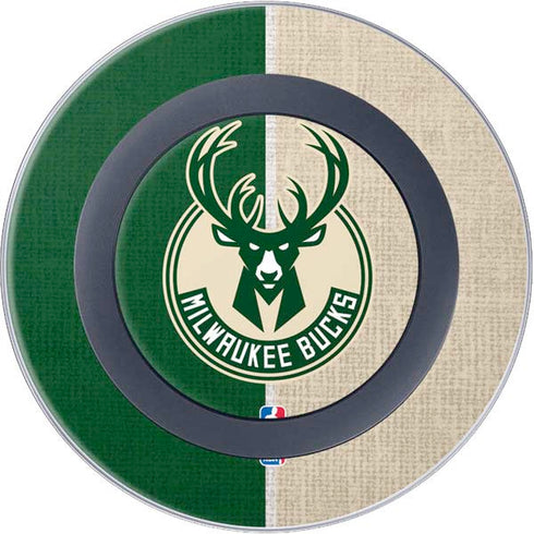 NBA Milwaukee Bucks Split Canvas Wireless Charger Skin