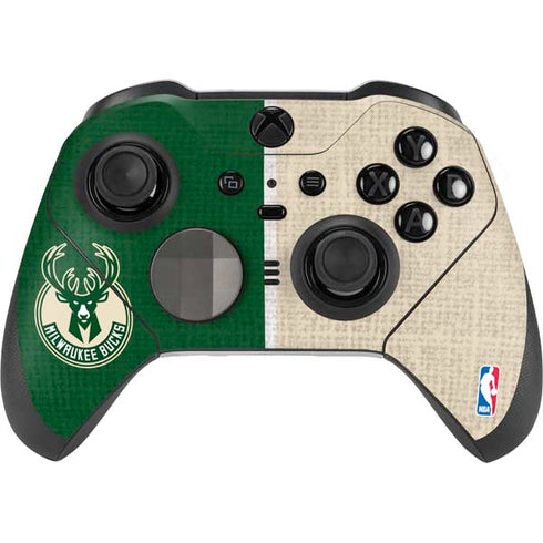 NBA Milwaukee Bucks Split Canvas Xbox Elite Wireless Controller Series 2 Skin
