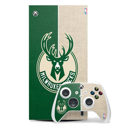 NBA Milwaukee Bucks Split Canvas Xbox Series X Skins