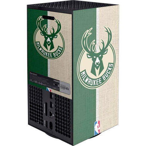 NBA Milwaukee Bucks Split Canvas XBox Series X Digital Edition Console Skin