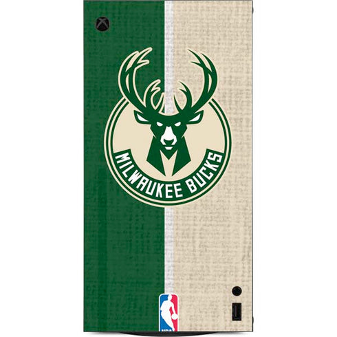 NBA Milwaukee Bucks Split Canvas XBox Series X Digital Edition Console Skin