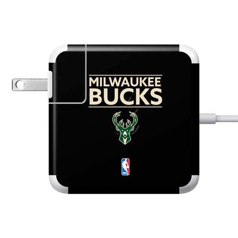 NBA Milwaukee Bucks Standard - Black 85W Power Adapter (15 and 17 inch MacBook Pro Charger) Skin