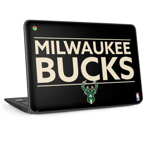NBA Milwaukee Bucks Standard - Black HP Chromebook Skin