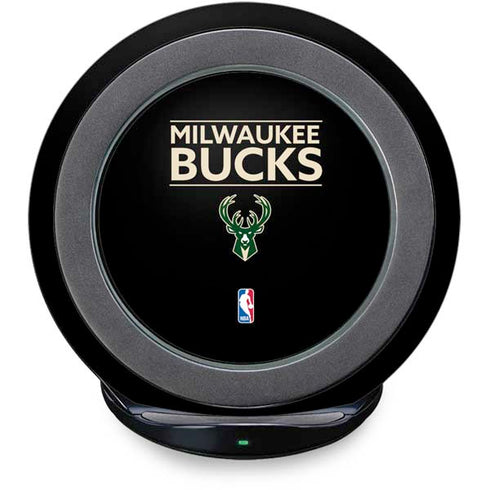NBA Milwaukee Bucks Standard - Black Fast Charge Wireless Charging Stand Skin