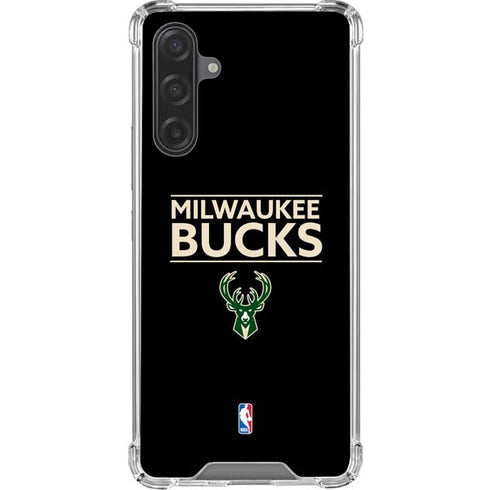 NBA Milwaukee Bucks Standard - Black Galaxy A17 Clear Case