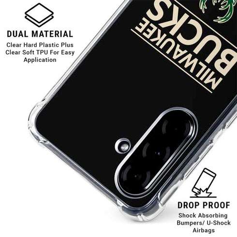 NBA Milwaukee Bucks Standard - Black Galaxy A36 5G Clear Case