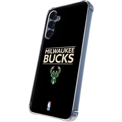 NBA Milwaukee Bucks Standard - Black Galaxy A55 5G Clear Case