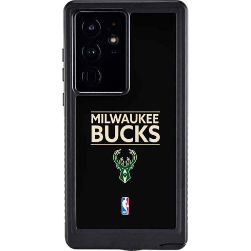 NBA Milwaukee Bucks Standard - Black Galaxy S24 Ultra Waterproof Case