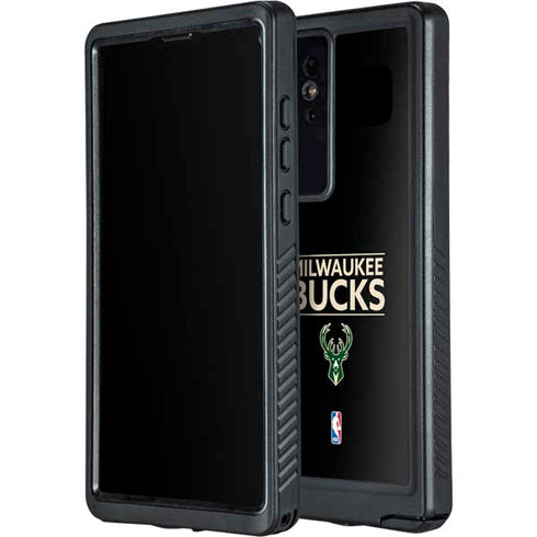 NBA Milwaukee Bucks Standard - Black Galaxy S24 Ultra Waterproof Case