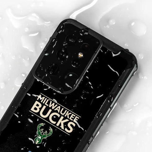 NBA Milwaukee Bucks Standard - Black Galaxy S24 Ultra Waterproof Case
