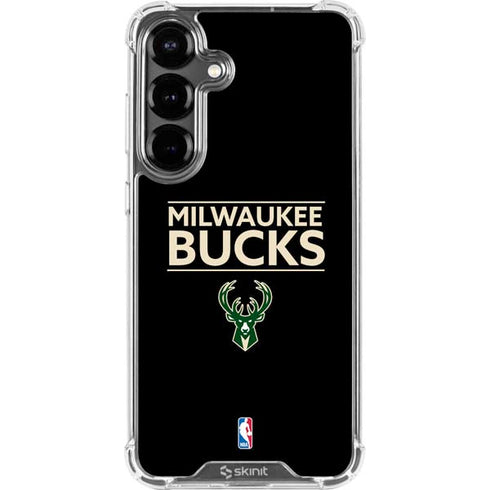 NBA Milwaukee Bucks Standard - Black Galaxy S26 Clear Case