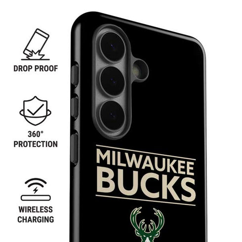 NBA Milwaukee Bucks Standard - Black Galaxy S26 Impact Case