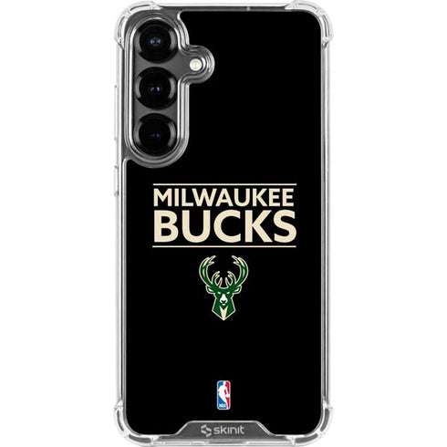 NBA Milwaukee Bucks Standard - Black Galaxy S26 Plus Clear Case