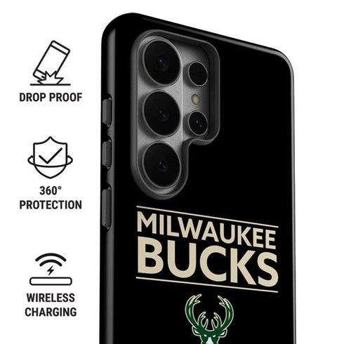 NBA Milwaukee Bucks Standard - Black Galaxy S26 Ultra Impact Case