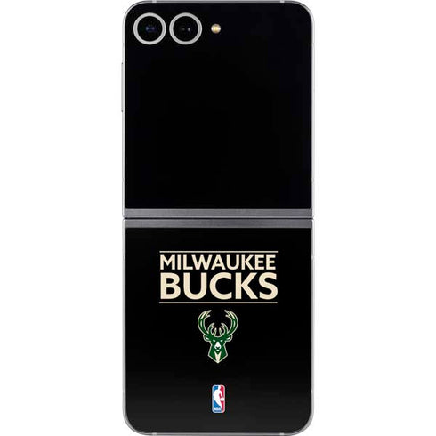 NBA Milwaukee Bucks Standard - Black Galaxy Z Flip6 Skin