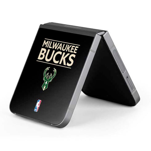 NBA Milwaukee Bucks Standard - Black Galaxy Z Flip6 Skin