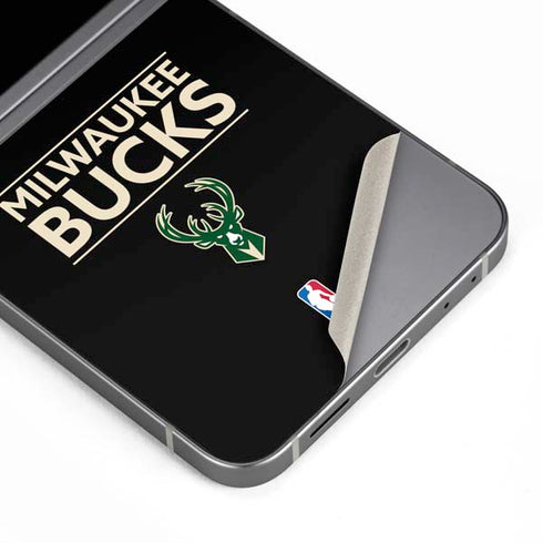 NBA Milwaukee Bucks Standard - Black Galaxy Z Flip6 Skin
