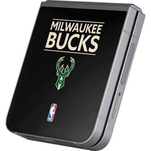 NBA Milwaukee Bucks Standard - Black Galaxy Z Flip6 Skin