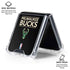 NBA Milwaukee Bucks Standard - Black Galaxy Z Flip6 Clear Case