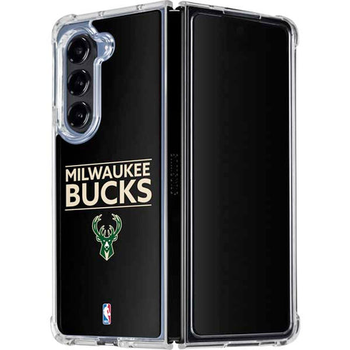 NBA Milwaukee Bucks Standard - Black Galaxy Z Fold5 5G Clear Case