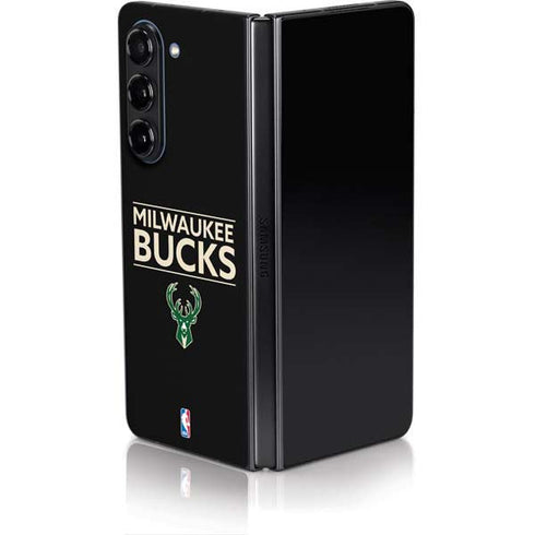 NBA Milwaukee Bucks Standard - Black Galaxy Z Fold5 5G Skin