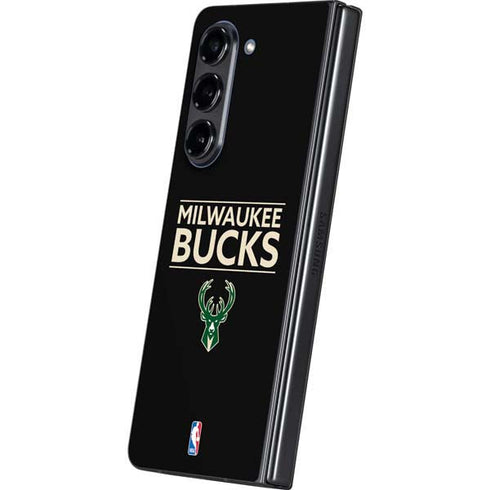 NBA Milwaukee Bucks Standard - Black Galaxy Z Fold5 5G Skin