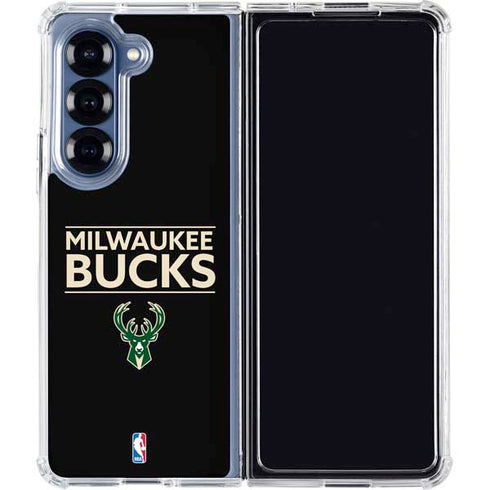 NBA Milwaukee Bucks Standard - Black Galaxy Z Fold6 Clear Case