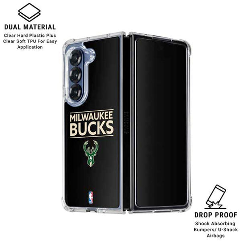 NBA Milwaukee Bucks Standard - Black Galaxy Z Fold6 Clear Case