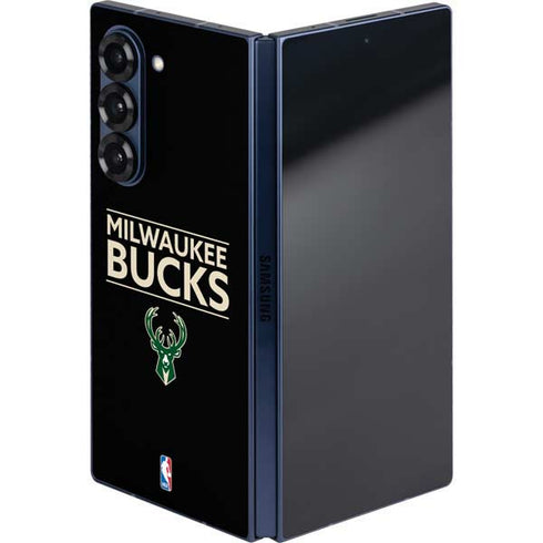 NBA Milwaukee Bucks Standard - Black Galaxy Z Fold6 Skin