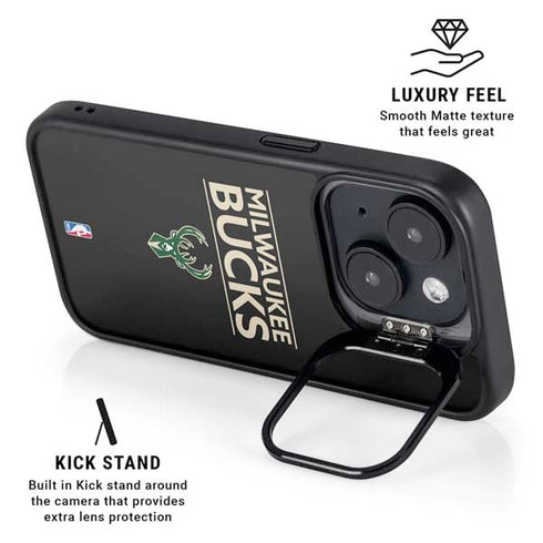 NBA Milwaukee Bucks Standard - Black iPhone 14 Plus Kickstand Case