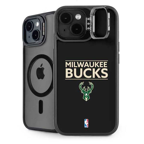 NBA Milwaukee Bucks Standard - Black iPhone 15 Plus Kickstand Case