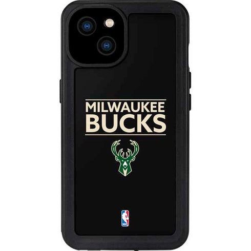 NBA Milwaukee Bucks Standard - Black iPhone 15 Plus Waterproof Case
