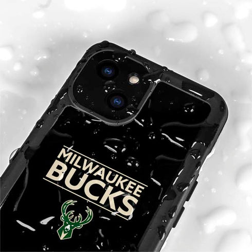 NBA Milwaukee Bucks Standard - Black iPhone 15 Plus Waterproof Case