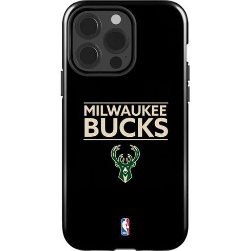 NBA Milwaukee Bucks Standard - Black iPhone 15 Pro Impact Case