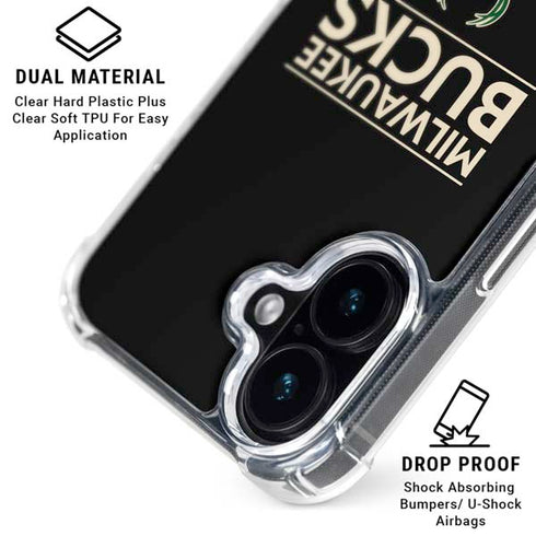 NBA Milwaukee Bucks Standard - Black iPhone 16 MagSafe Case